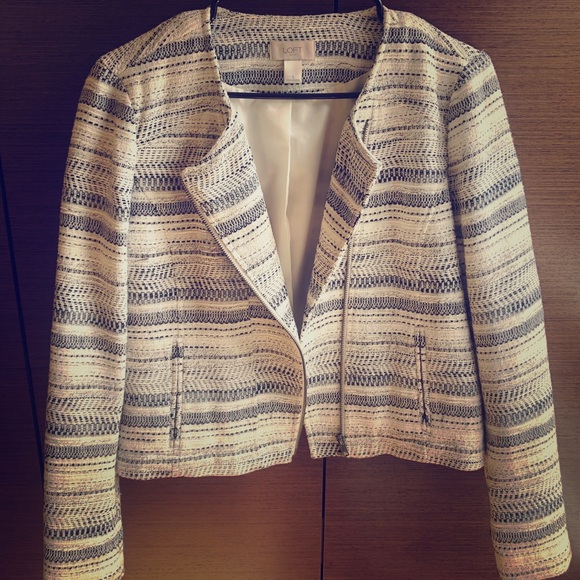 Loft Black/White Blazer Size Small - Picture 1 of 5